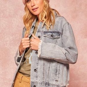 Distressed Denim Jacket Promesa